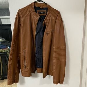 Tan Faux Leather Jacket